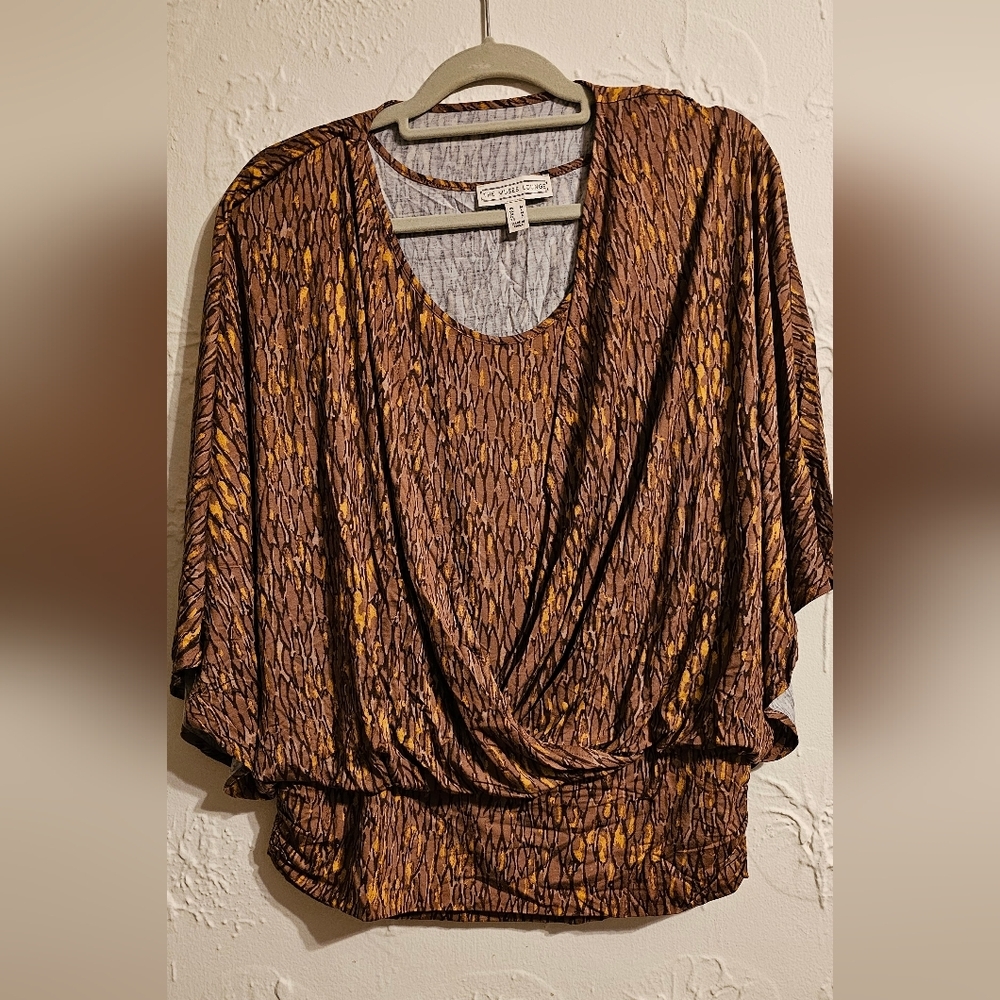 The Muses Closet Knit Dolman Sleeve Print Pull On Shirt New